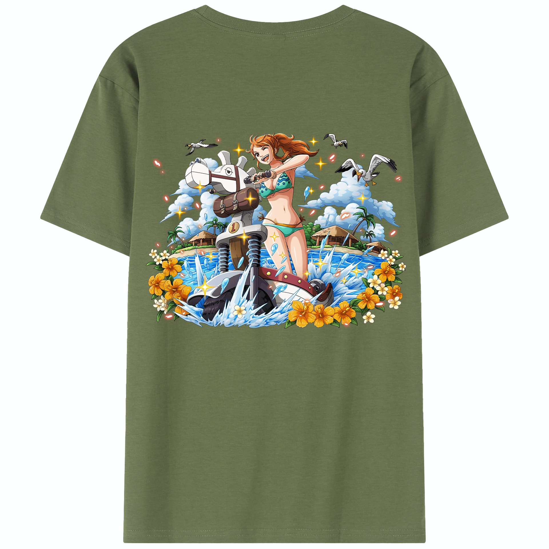 ワンピース ナミ ONE PIECE Nami 綿100％半袖Tシャツ（背面プリント）